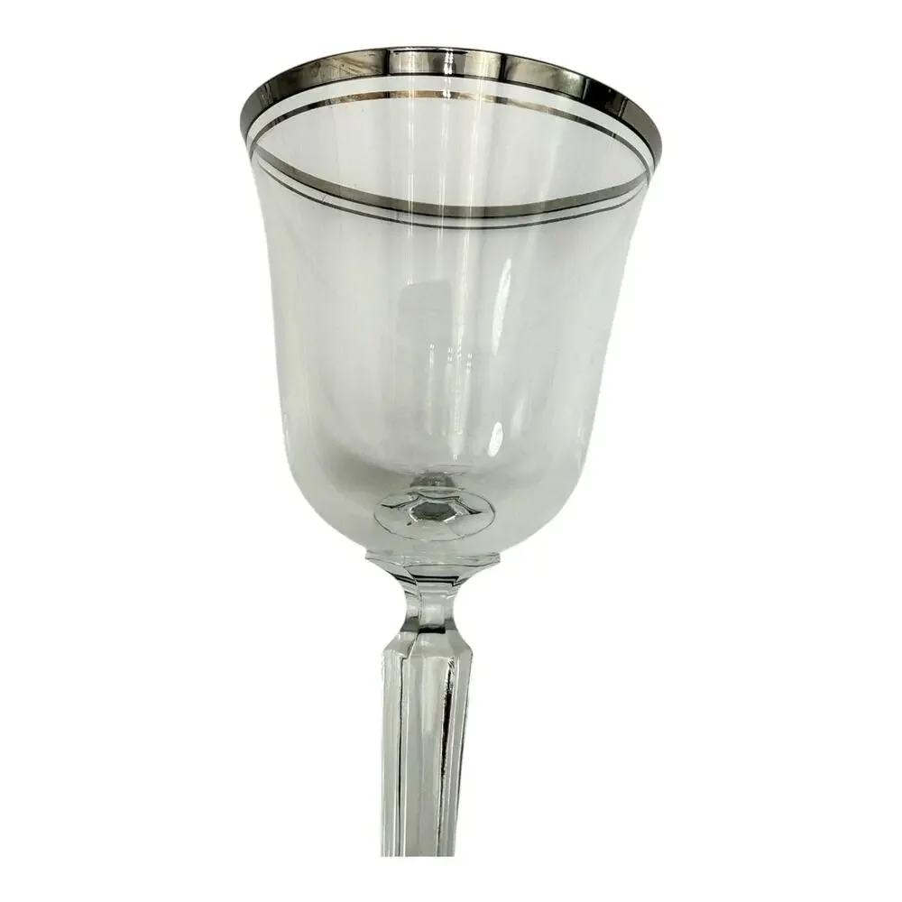 Mikasa Briarcliffe Crystal Stemware Silver Band Iced Tea Wine Glass Water Goblet